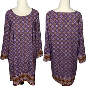 Addie Multicolored Long Sleeve Tunic Size Medium